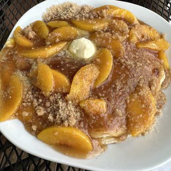 The Rooted Fork - Peach Cobbler Pancakes - Coffee & Tea Near Me - Cibolo, Texas The Rooted Fork - Peach Cobbler Pancakes - Coffee & Tea Near Me - Cibolo, Texas
