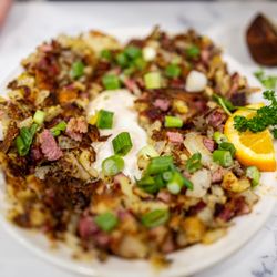 Zachary's Restaurant - Corned Beef Hash & Eggs ($16)