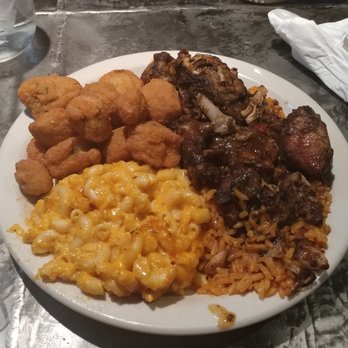 Sandra's Next Generation - Caribbean rice, jerk chicken, fried okra, and Mac and cheese. Everything was perfect. - Soul Food Near Me - New Haven, Connecticut Sandra's Next Generation - Caribbean rice, jerk chicken, fried okra, and Mac and cheese. Everything was perfect. - Soul Food Near Me - New Haven, Connecticut