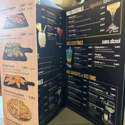 Le Comptoir du Malt - Drinks and snacks menu