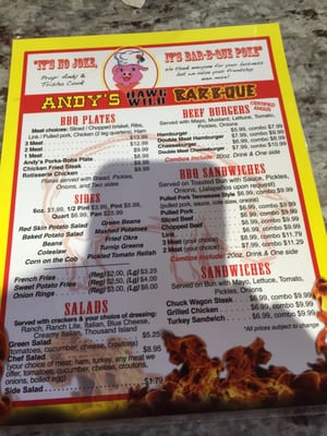 Menu photo 8 Andy's Hawg Wild BAR B-QUE Pasadena, TX