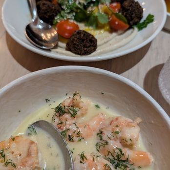 Zaytinya - Shrimp in yummy dill sauce, felafel with hummus - Greek Near Me - Washington, DC, District of Columbia