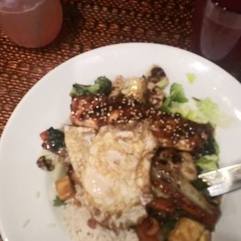 Leftovers Cafe - Around the World plate. Panko & sesame encrusted flouder with pork belly and greens. Yum! - Seafood Near Me - Jupiter, Florida