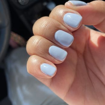 Eve Nails - they did not clean up around the nail bed while the polish was still wet they cured it beforehand which makes no sense. - Nail Salons Near Me - Buffalo Grove, Illinois