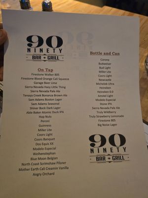 Menu photo 8 90 NINETY Las Vegas, NV