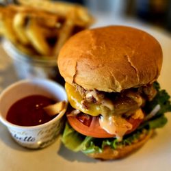 River Dock Cafe - Waygu burger.