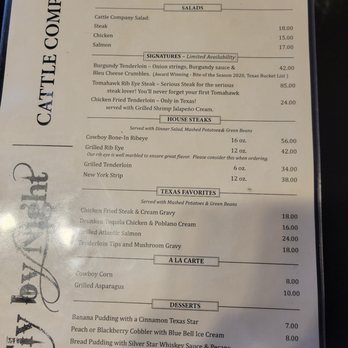 Fly By Night Cattle Company Steakhouse - Menu - Steakhouses Near Me - Cleburne, Texas