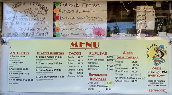 Menu photo 8 Tacos Don Riky Renton, WA Menu photo 8 Tacos Don Riky Renton, WA