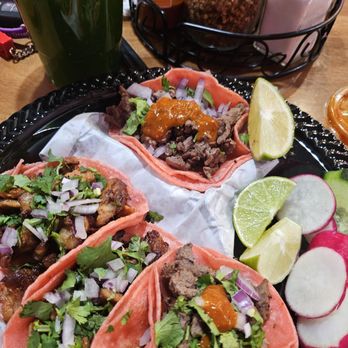 Morena Mia Tacos - Asada and al pasto tacos with cucumber water. Yum! - Mexican Near Me - Artesia, California