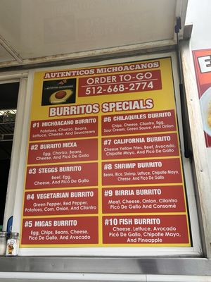 Menu photo 1 Autenticos Michoacanos Austin, TX