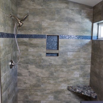 Crawfords Tile - a walk in shower with a bench - General Contractors Near Me - Citrus Heights, California
