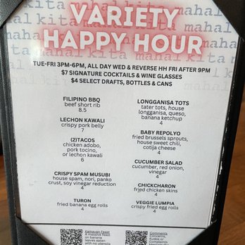 Be More Pacific - Menu as of May 2023 - Filipino Near Me - Houston, Texas