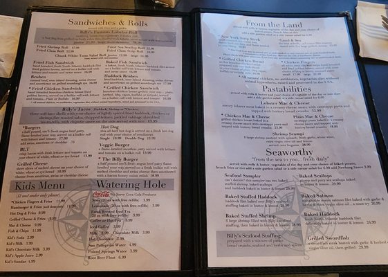 Menu photo 7 Billy's Chowder House Wells, ME