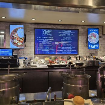 The Palace Station Oyster Bar - View while seated at the counter - Seafood Near Me - Las Vegas, Nevada The Palace Station Oyster Bar - View while seated at the counter - Seafood Near Me - Las Vegas, Nevada