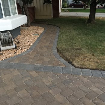 Reno Hardscapes - Driveway to walkway just after installation. Before cleaning or clear coat. - Masonry/Concrete Near Me - Reno, Nevada Reno Hardscapes - Driveway to walkway just after installation. Before cleaning or clear coat. - Masonry/Concrete Near Me - Reno, Nevada