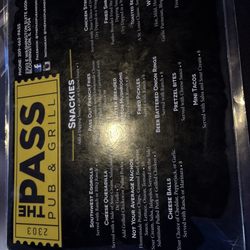 The Pass Pub & Grill - Menu