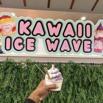 Kawaii Ice Wave - Ube/vanilla swirl ice cream with sprinkles - Ice Cream & Frozen Yogurt Near Me - Aiea, Hawaii