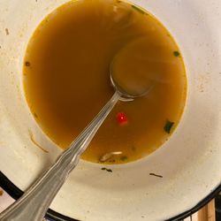 Hanoi Cà Phê - Pot of pho. Thai bird chili is so delish, be fore warned it will burn you coming and going.