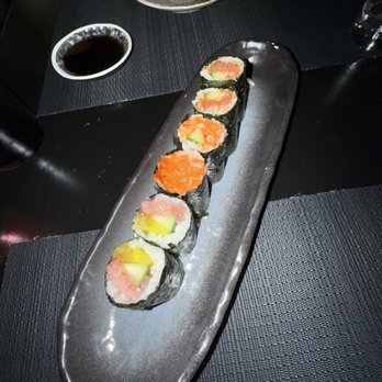 Kenji Omakase - Hand rolls cut in half - Salmon, spicy tuna, and tuna - Japanese Near Me - New Orleans, Louisiana Kenji Omakase - Hand rolls cut in half - Salmon, spicy tuna, and tuna - Japanese Near Me - New Orleans, Louisiana