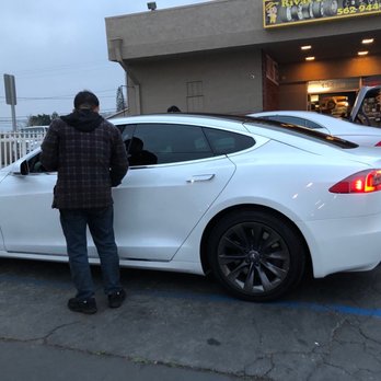 Rivas Tire and Wheels - A Tesla getting into Jack Mode - Tires Near Me - Whittier, California
