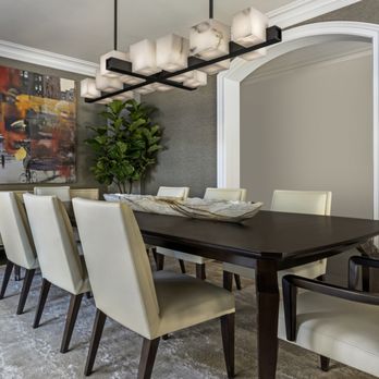 DESIGN415 - Dining room with custom chandelier - Interior Design Near Me