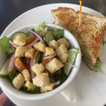 Lucy's - Cherry chicken salad half sandwich & side salad - Coffee & Tea Near Me - Grand Rapids, Michigan Lucy's - Cherry chicken salad half sandwich & side salad - Coffee & Tea Near Me - Grand Rapids, Michigan