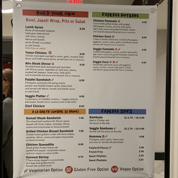 Afro Deli - Snapped the menu photo - Mediterranean Near Me - Minneapolis, Minnesota