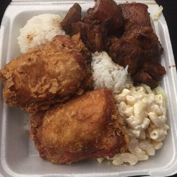 New Queen Barbeque - Fried Chicken Pork Adobo Mix Plate - Hawaiian Near Me - Honolulu, Hawaii New Queen Barbeque - Fried Chicken Pork Adobo Mix Plate - Hawaiian Near Me - Honolulu, Hawaii