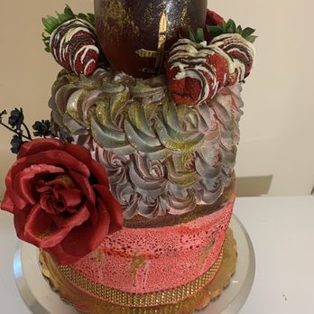 Bigboycakes - a three tiered cake with chocolate covered strawberries and strawberries - Custom Cakes Near Me Bigboycakes - a three tiered cake with chocolate covered strawberries and strawberries - Custom Cakes Near Me