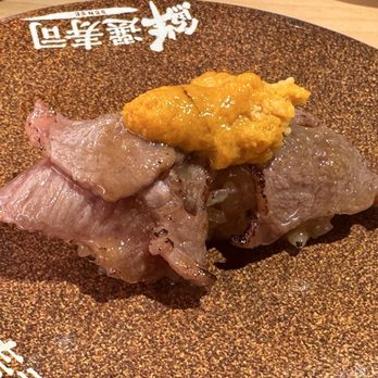 Waka Sakura - Wagyu with uni - Conveyor Belt Sushi Near Me - Gardena, California