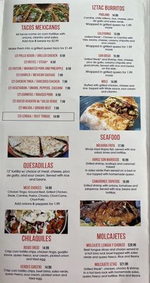 Menu photo 5 Iztac Mexican Cantina Fredericksburg, VA