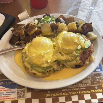 Sax's Joint - Crabs Benedict - Breakfast & Brunch Near Me - Petaluma, California Sax's Joint - Crabs Benedict - Breakfast & Brunch Near Me - Petaluma, California