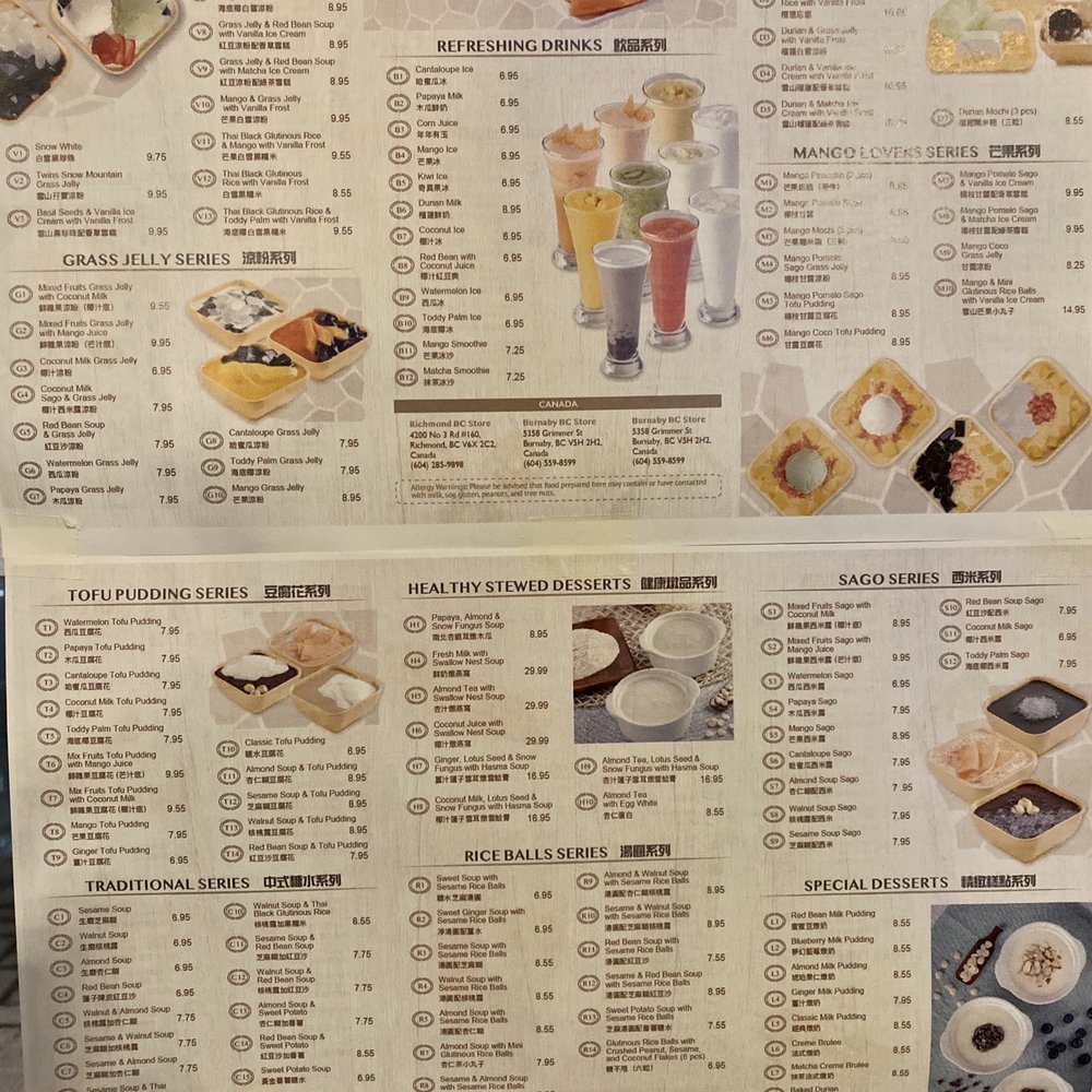 Sweethoney Dessert - Menu - Desserts Near Me - Burnaby, British Columbia
