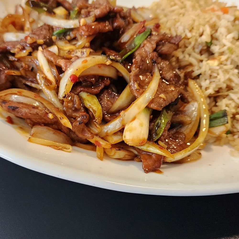 Beijing Cafe - Mongolian Beef Over Rice Plate - Chinese Near Me - Rancho Cordova, California Beijing Cafe - Mongolian Beef Over Rice Plate - Chinese Near Me - Rancho Cordova, California