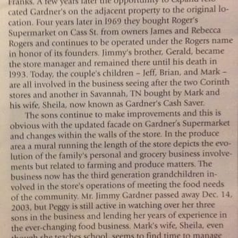 Gardners Supermarket Inc - 50th anniversary - Grocery Near Me - Corinth, Mississippi
