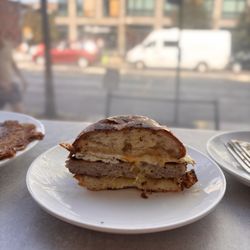Sausage, egg, and cheese sandwich