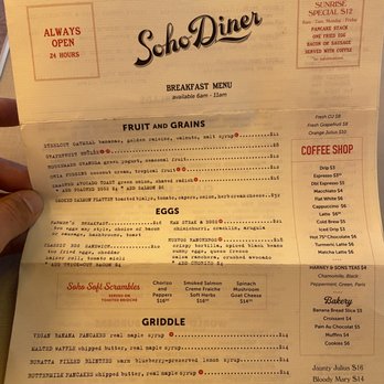 Soho Diner - Menu 1 - Diners Near Me - New York, New York Soho Diner - Menu 1 - Diners Near Me - New York, New York