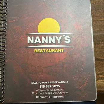 Nanny's Restaurant - Menu 10/10/2024 - Diners Near Me - Marksville, Louisiana