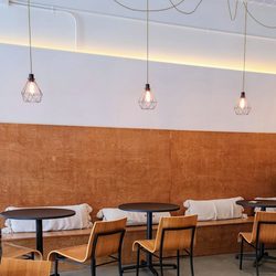 Skog Haus Coffee - New bolsters along the banquette (7/26/25)