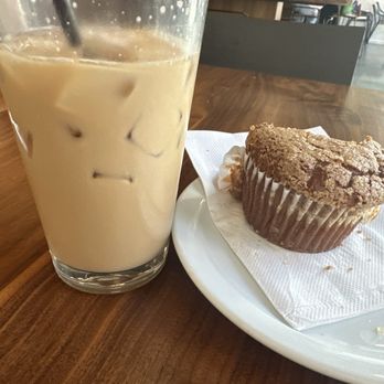 Temple Coffee Roasters - Iced oatmilk latte & Lemon Lavender Muffin - Coffee & Tea Near Me - Sacramento, California Temple Coffee Roasters - Iced oatmilk latte & Lemon Lavender Muffin - Coffee & Tea Near Me - Sacramento, California