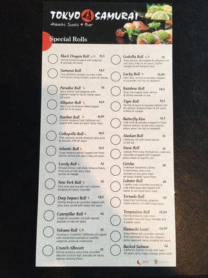 Menu photo 5 Tokyo Samurai Bartonville, TX