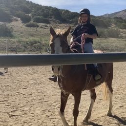 Lydia riding Gypsie