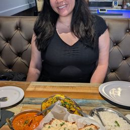 Butter chicken and garlic naan Butter chicken and garlic naan