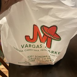 Vargas Market - The bag with the meat in it.
