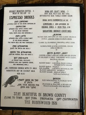 Menu photo 8 Bird's Nest Cafe Nashville, IN