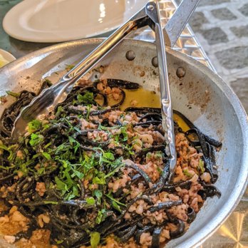 The Daily Catch - Pasta aglio olio squid ink - Seafood Near Me - Boston, Massachusetts The Daily Catch - Pasta aglio olio squid ink - Seafood Near Me - Boston, Massachusetts