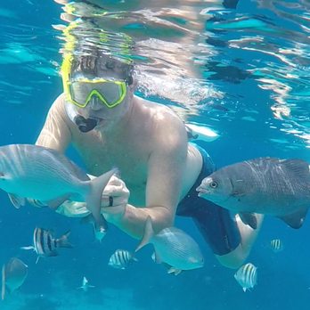 Chankanaab - The guy on the right was our snorkel buddy for about an hour. - Water Parks Near Me - Cozumel, ROO