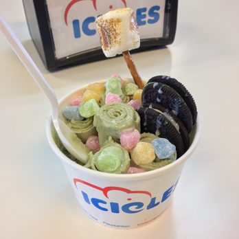 ICICLES - Bella (One of the workers) wanted to make the toasted marshmallow! Look how beautiful my rolled ice cream looks :) - Ice Cream & Frozen Yogurt Near Me - Sacramento, California ICICLES - Bella (One of the workers) wanted to make the toasted marshmallow! Look how beautiful my rolled ice cream looks :) - Ice Cream & Frozen Yogurt Near Me - Sacramento, California