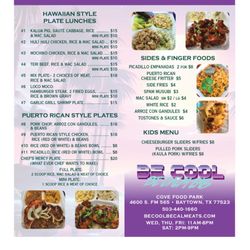 Be Cool Be Calm Eats - Menu