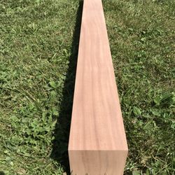 Custom Corners - Sapele wood fireplace mantel.